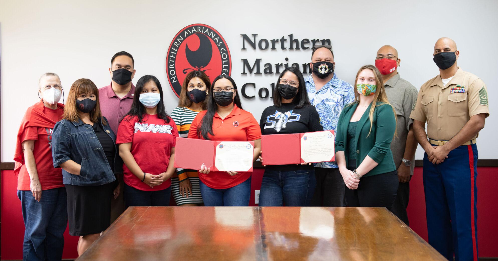 The Associated Students of Northern Marianas College and the Saipan Chamber of Commerce’s Saipan Young Professionals pose for a photo